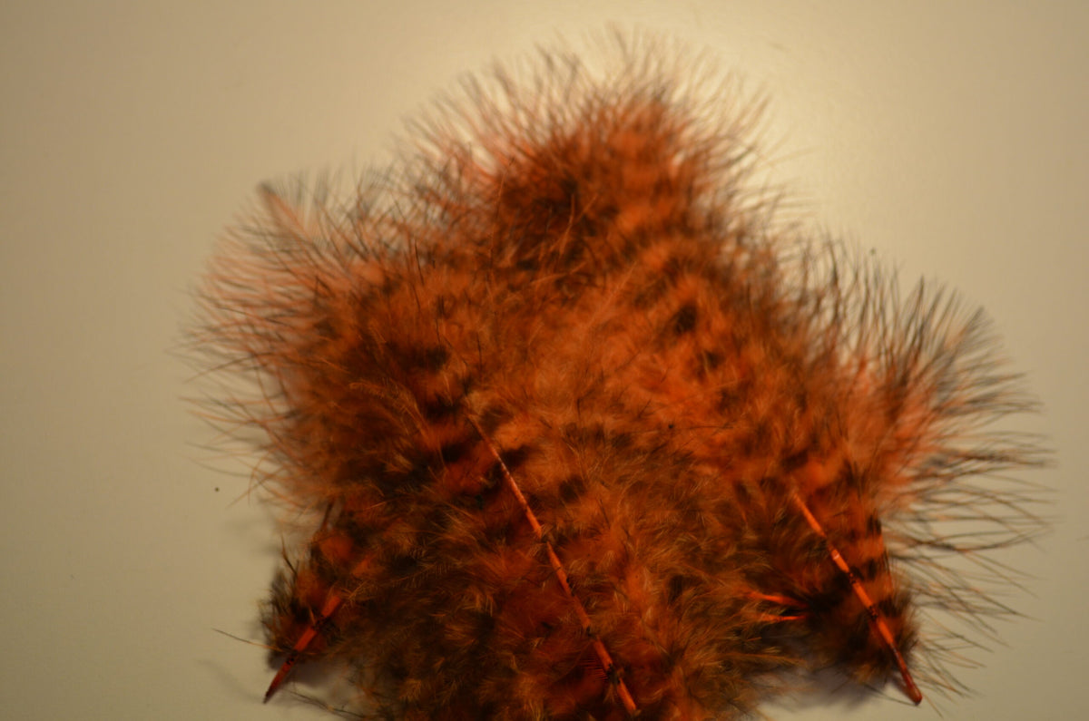 Hends Grizzly Marabou - hot Orange Fl / black grizzled 307