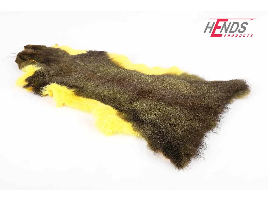 Hends Squirrel Skin - Yellow Olive Grizzled