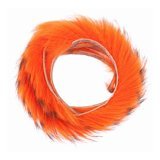 Black Barred Rabbit Fur Zonker - Orange - Black barred-03, 4 mm