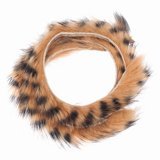 Black Barred Rabbit Fur Zonker - Brown - Black barred-05, 4 mm