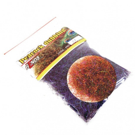 Peacock Dubbing - Brown / Red - Violet effect 03