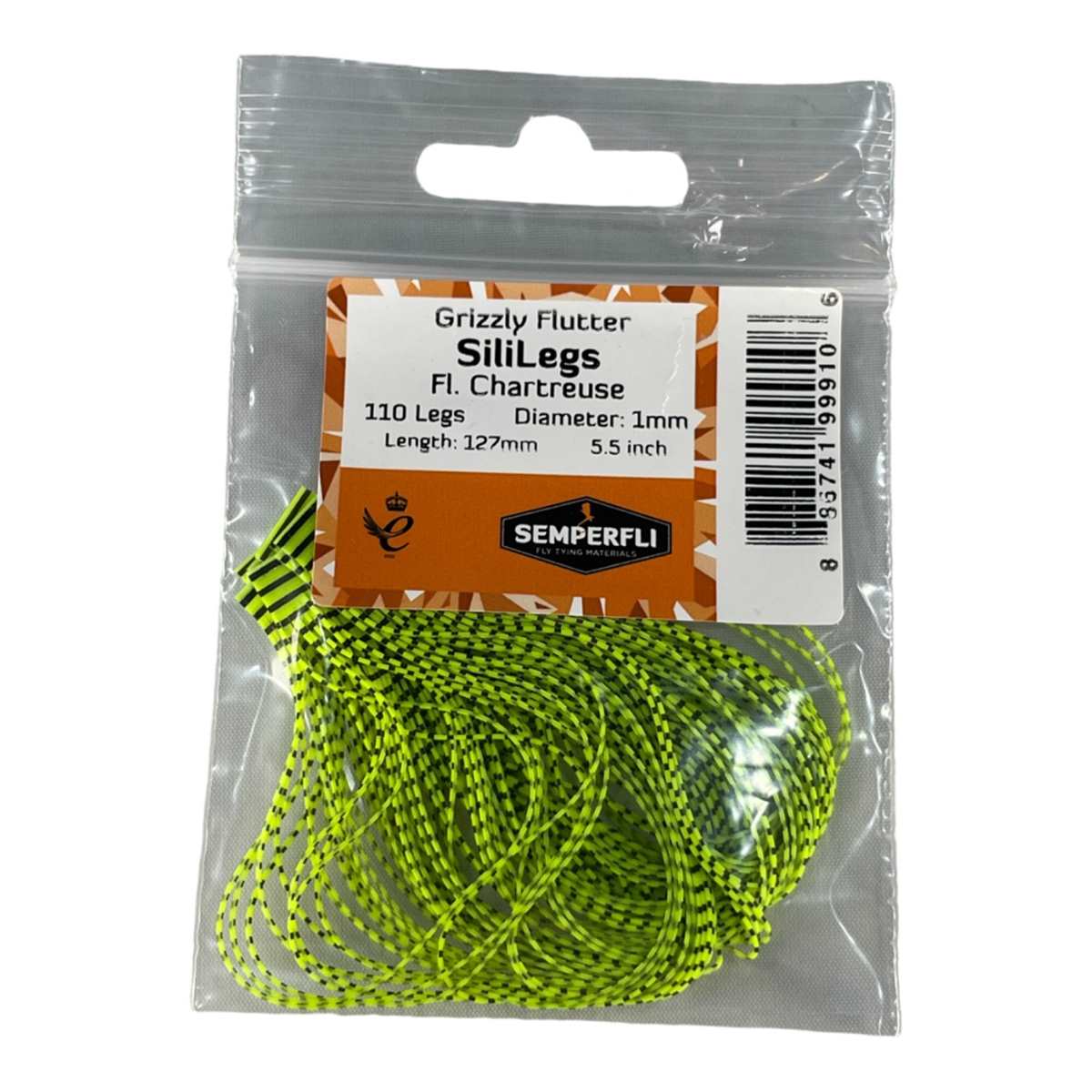 SiliLegs Grizzly Semperfli - Fl Chartreuse/black