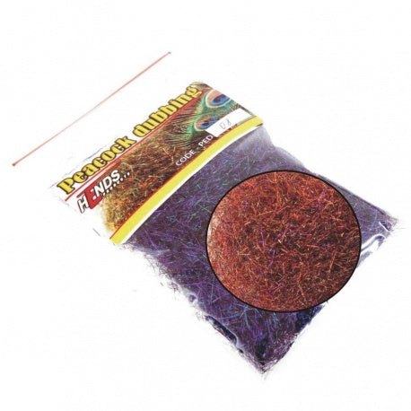 Peacock Dubbing - Bronze / Red - Violet effect 07