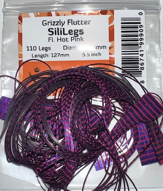 SiliLegs Grizzly Semperfli - Black/ Hot pink