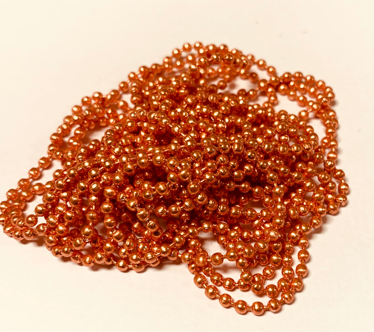 Bead Chain 2 mm - Metallic Orange/Copper