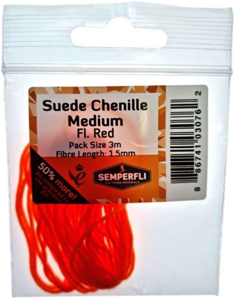 Semperfli Suede Chenille 2 mm og 1,5 mm - Flour red 1,5 mm