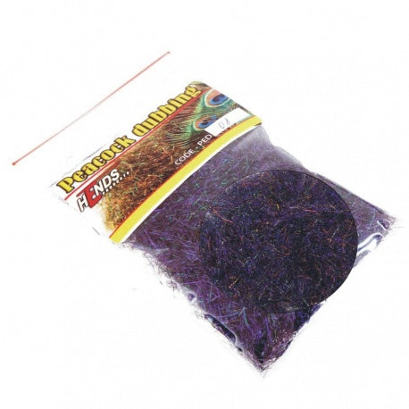 Peacock Dubbing - Black Violet / Red - Bronze eff. 06