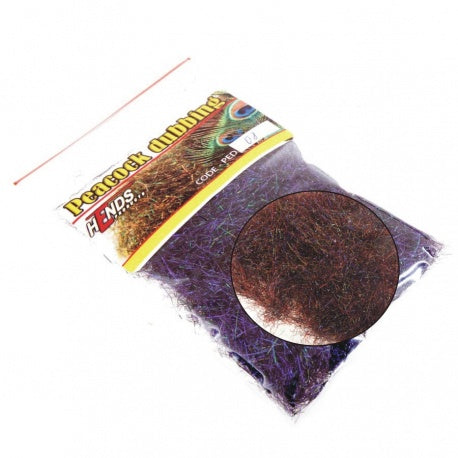 Peacock Dubbing - Brown Dk / Red - Violet effect 04