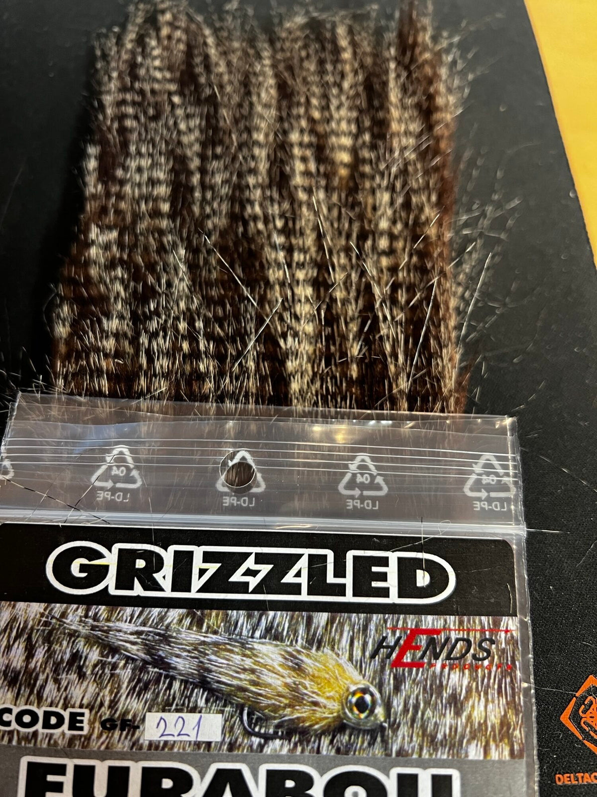 Hends Grizzly furabou 80–100 mm - Violet/Brown- Black Grizzled-221