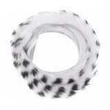 Black Barred Rabbit Fur Zonker - White - Black barred-01, 4 mm