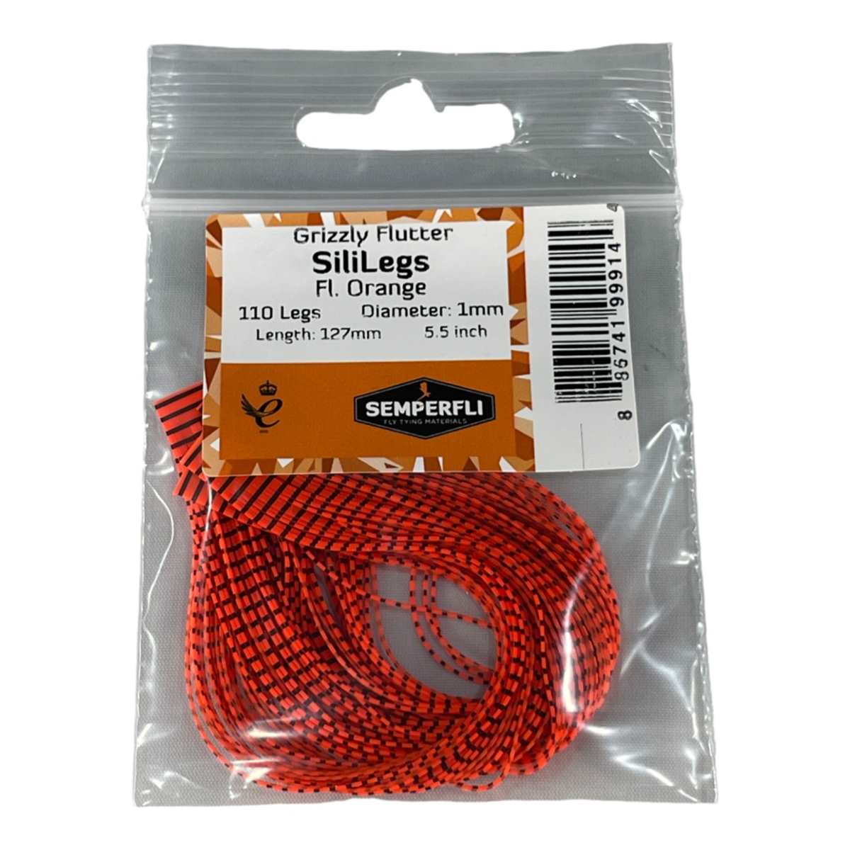 SiliLegs Grizzly Semperfli - Fl Orange