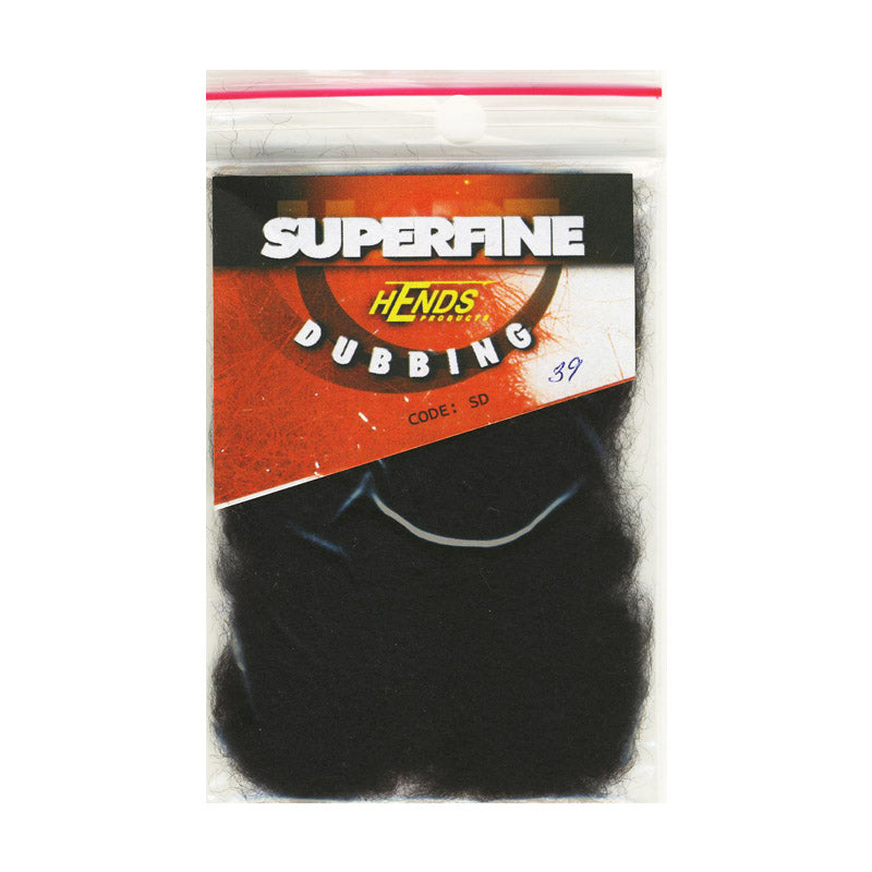 Hends tørrflue Superfine Dubbing - Black - 39