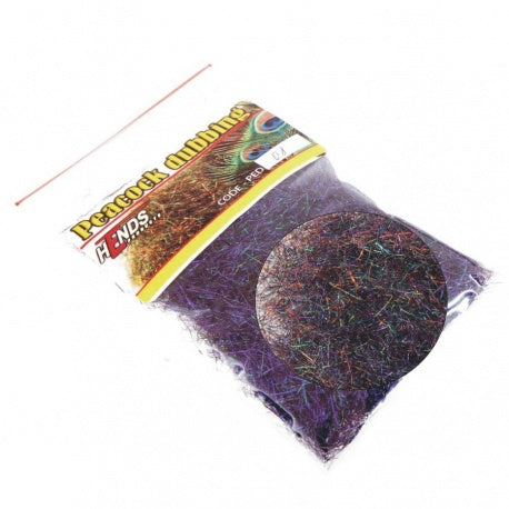 Peacock Dubbing - Black Bronze / Violet - Red eff. 10