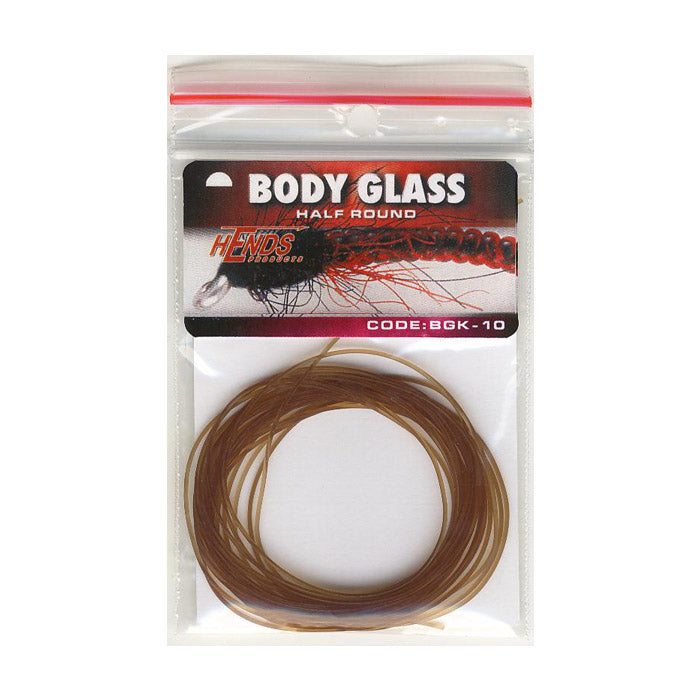 Body Glass Half (Larva Lace) Round 1,2 mm - Brown light - 10