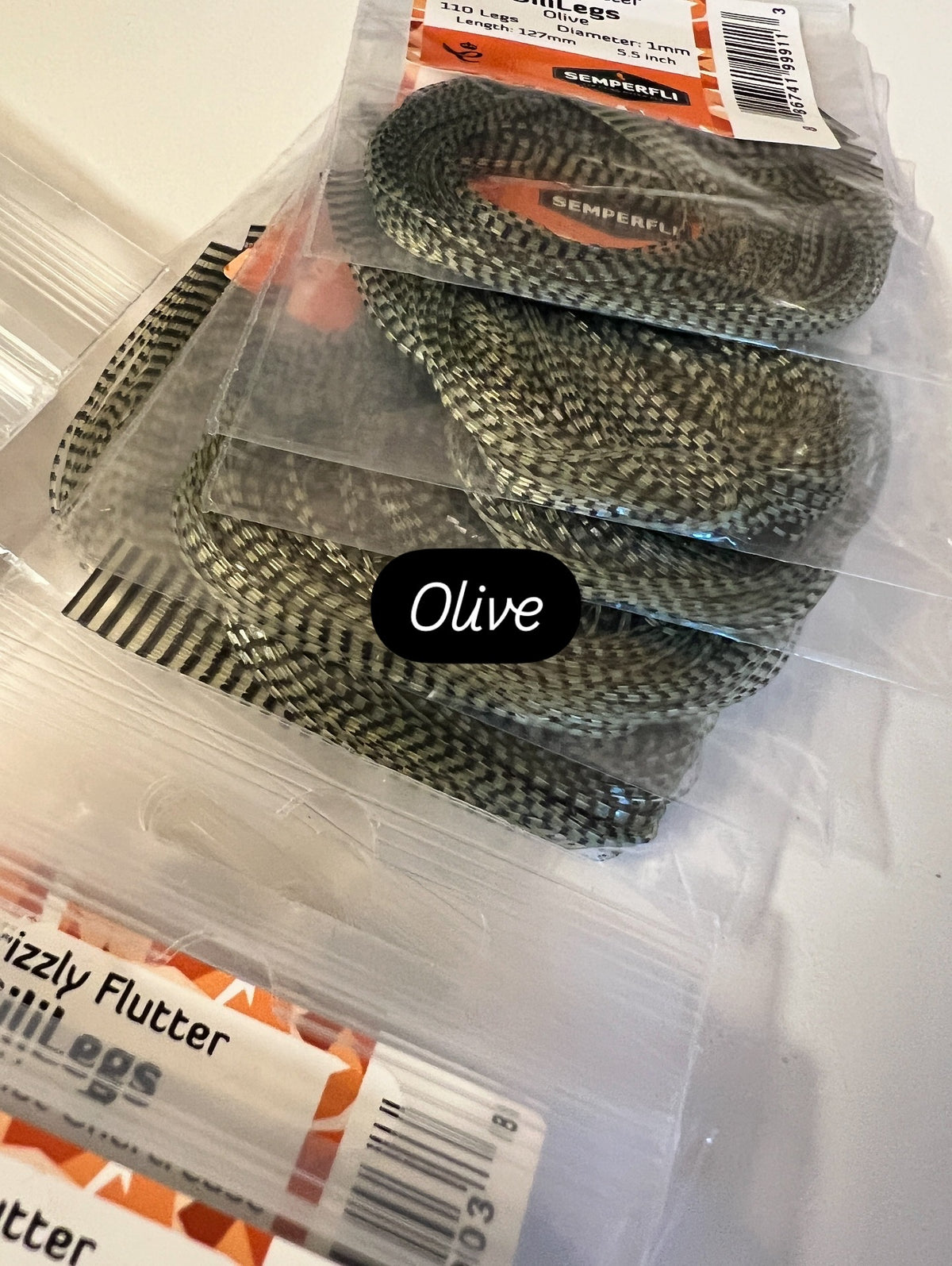 SiliLegs Grizzly Semperfli - Olive Grizzly