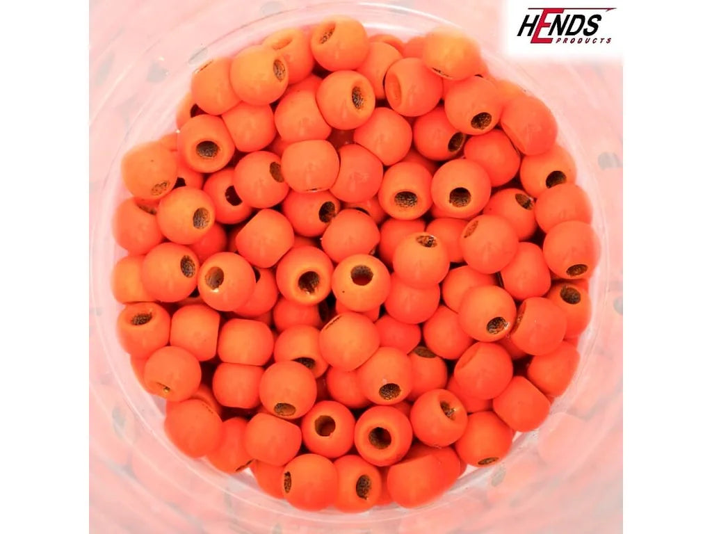 Hends Bead Head (Brass/Messing) - Fluo orange, 3,3 mm