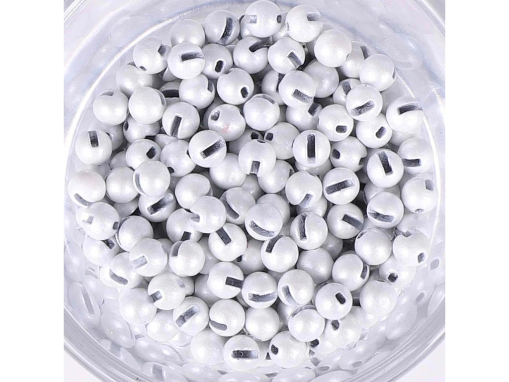 Hends Beads Jig Tungsten Slotted - White/Alu, 3,8 mm