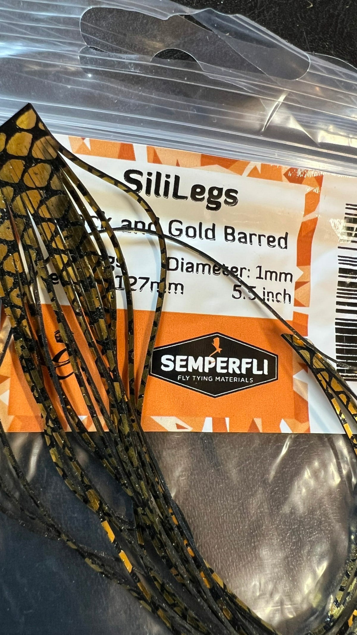 SiliLegs Grizzly Semperfli - Black / Gold