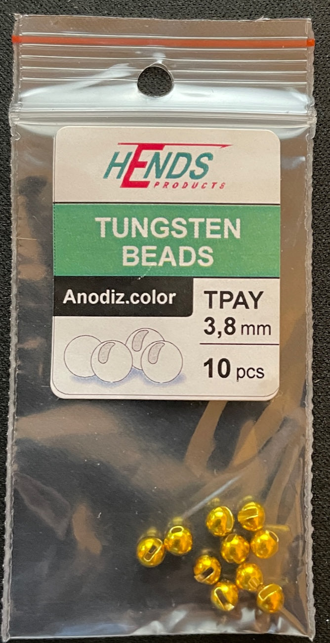 Hends Beads Jig Tungsten Slotted - Anodizing Yellow, 3,8 mm